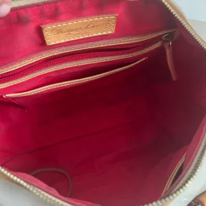 Dooney & Bourke Patent Leather Barrel Satchel in Taupe/Putty gray Vachetta Trim thumbnail 11