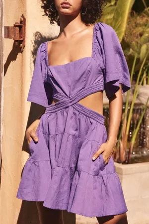 FREE PEOPLE Cross Of Sunlight Mini Dress in Grapeful thumbnail 1