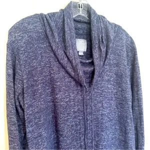 Aerie Just Add Leggings Cowl Neck Tunic Top Women's‎ Medium Heather Blue Casual thumbnail 2