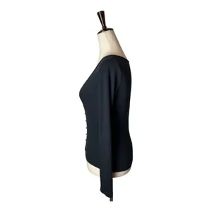 Aritzia Wilfred Sweater‎ Women XXS Black Pearl Button Ribbed Knit Top Whimsigoth thumbnail 8