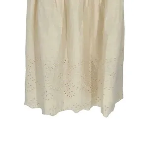 Old Navy Women Waist-Defined Sleeveless Ruffle Eyelet Mini Dress Cream Small NWT thumbnail 4
