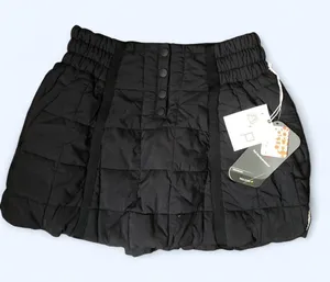 NEW NWT Free People FP Movement Pippa Black Quilted Puffer Packable Skort Skirt Mini Bubble Hem Insulation New with Tags Sz S - Measurement in pics thumbnail 1