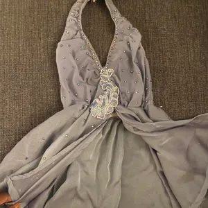 Periwinkle appliqué / rhinestoned lyrical dance costume dress thumbnail 2