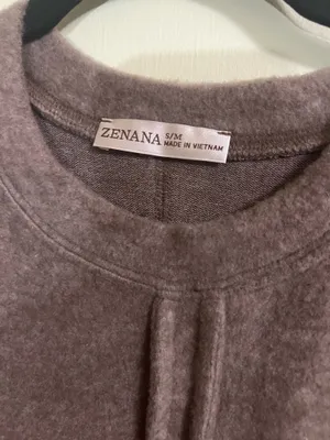 Zenana Chocolate Brown Top-Size S/M Fleece Cozy athleisure thumbnail 6
