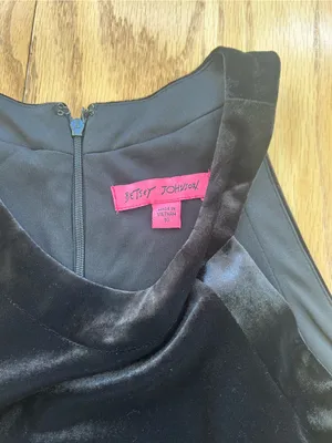 Betsey Johnson Black Velvet Halter Swing Dress Womens Size 10 Cocktail Party LBD thumbnail 5
