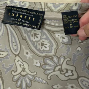 Vintage Compagnie Internationale Express Paisley Midi‎ Skirt Taupe Gray Size M thumbnail 4