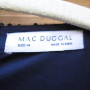 Mac Duggal 5578 Womens Sequined V Neck Short Puff Sleeve Midi Dress thumbnail 13