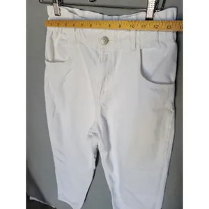 Zara Women's White Ankle Jeans High-Waisted Elastic Waist, Size S thumbnail 5
