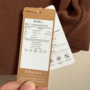 OGL Essential Elbow Length Sleeve Square Neck Bra Top Sweet Hazelnut Brown M NWT thumbnail 6