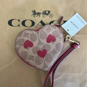 Heart Wristlet In Signature Canvas With Heart Print (Coach Cf283) thumbnail 5