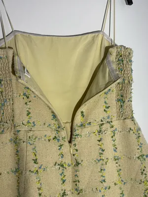 Amanda Uprichard Cream Floral-Check Tweed Mini Dress thumbnail 14