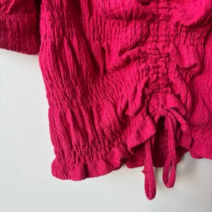 Anthropologie Pilcro Ruched Puff Sleeve Top Sz M thumbnail 5