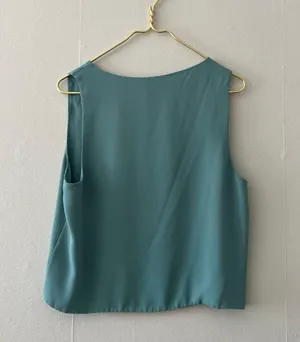 Aritzia Babaton Murphy Sleeveless Teal Blue Blouse thumbnail 2