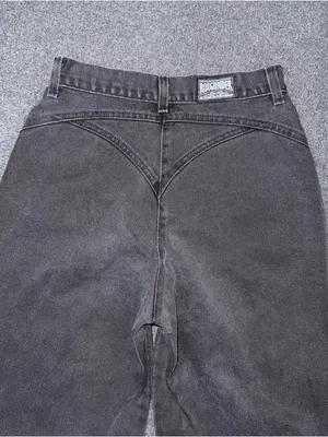 VTG 80s 90s RoughRider Circle T Black High Rise Bareback Wedgie Cowgirl Jeans thumbnail 4