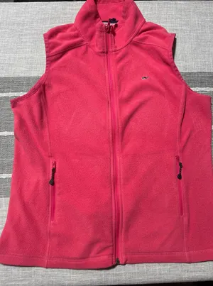 Vineyard Vines Fleece Vest Women's Size L Pink Zip‎ Up Sleeveless Outerwear thumbnail 1