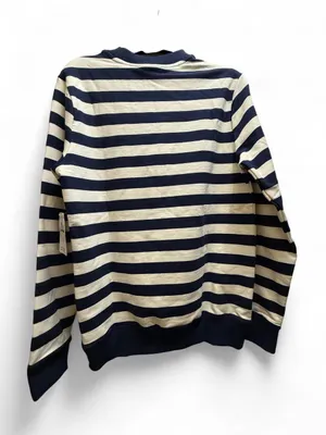Jockey Men's Navy and Cream Striped Crewneck Sweater thumbnail 4