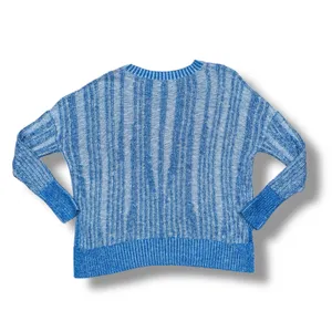 Pilcro Anthropologie Blue Striped‎ Knit Sweater Pullover Casual Lightweight Cropped Top thumbnail 7