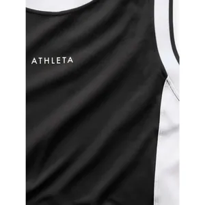 New Athleta M Power Serve Muscle Tank Medium Black Bright White thumbnail 5