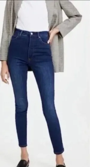 Reformation‎ Dark wash blue high rise Skinny Jeans Neris Wash size 24 thumbnail 1