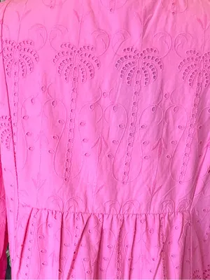 crown & ivy Bright Pink Eyelet Tiered Midi Dress thumbnail 10