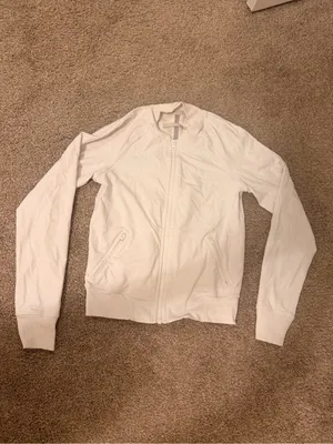lululemon athletica White Zip-Up Jacket with Breathable Mesh thumbnail 3