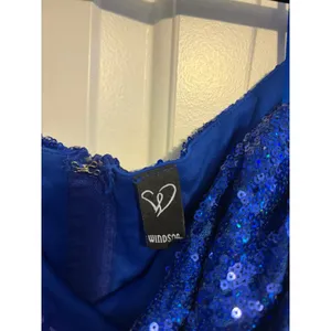 Windsors Blue Sequin Off The‎ Shoulder Bodycon Mini Dress Ruched Party thumbnail 4