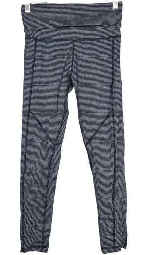 Calvin Klein Performance Athletic Fold Over Leggings Striped‎ Stretch Women's S thumbnail 1
