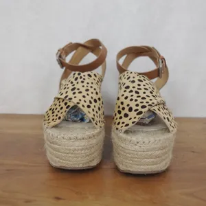 Leopard Print Hair on Hide Platform Espadrille Sandals Size 9.5 thumbnail 9