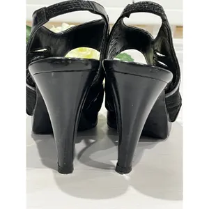 Madden Girl Black‎ Slingback Heels Peep Toe Platform Pumps Party Shoes thumbnail 7