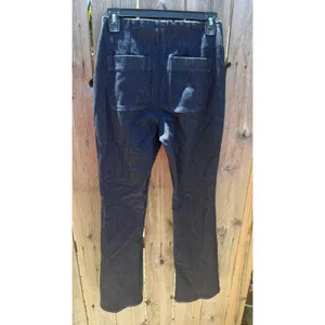 New!‎ $148 SPANX Denim Demi Boot Raw Indigo High Waist Flare Jeans Sz Small thumbnail 6