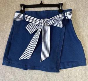 Altar'd State Skort Skirt Shorts Blue Belt Zip Women’s Medium Cotton Blend thumbnail 1