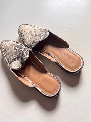 Madden Girl Black & Cream Snake-Print Slide Mules thumbnail 3