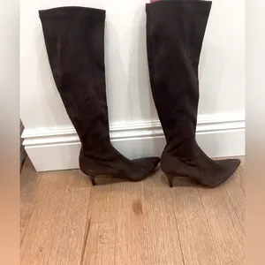 Brown Faux suede leather sock boots size 8 1/2 thumbnail 7