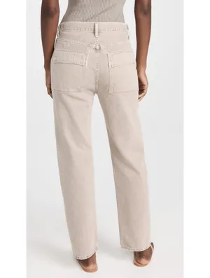 AGOLDE Cooper Cargo Pants 25 Ecru Organic Cotton High Rise Utility Denim thumbnail 2
