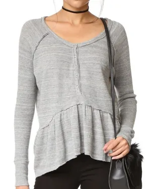 Free People We The Free Thermal Peplum Henley thumbnail 1