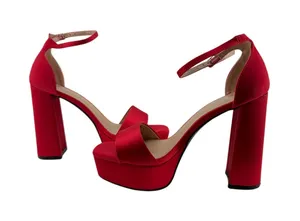 Madden Girl Omega Fashion Heel Red Satin Womens 6 thumbnail 1