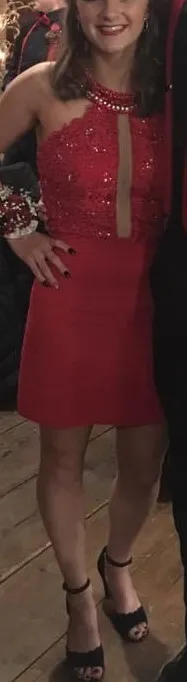 Sherri Hill Red Homecoming Dress thumbnail 3