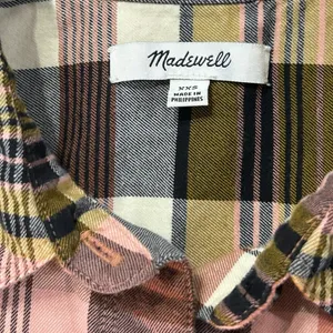 Madewell Plaid Flannel Shirt Button Long Sleeve Dark Academia Indie Sleaze thumbnail 6