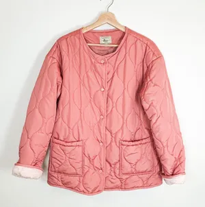 G.H. Bass pink quilted jacket size large thumbnail 1