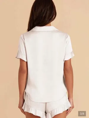 Birdy grey matte satin ivory PJs thumbnail 2
