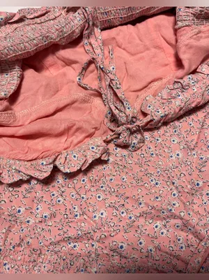 NWT Who I Am Pink Floral Off the Shoulder Ruffle Sleeve tie Front mini dress 10 thumbnail 5
