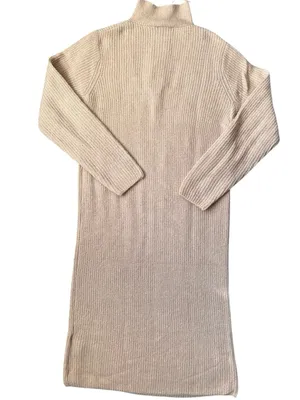 B.young Zip Tan Mock Neck Sweater Dress | Large NWT thumbnail 3