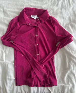 Princess Polly Magenta Button-Front Long Sleeve Top thumbnail 1