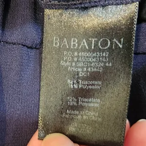 Babaton Dark Navy Blue Pull On Mid Rise Satin Lounge Parker Palazzo Pants Size 6 thumbnail 7