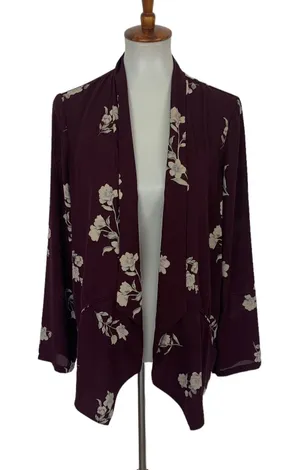 ASTR The Label Womens Kimono Cardigan Large Boho Floral Open Front AT6780C-003 thumbnail 1