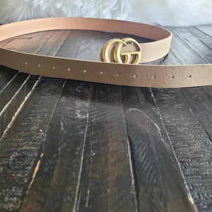 Fashion Taupe Faux Leather Belt XL thumbnail 2