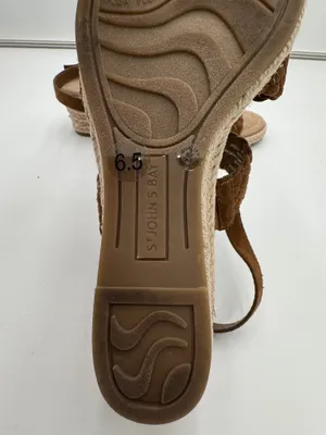 St. John’s Bay Women’s Size 6.5 Brown Woven Espadrille Wedge Sandals thumbnail 8