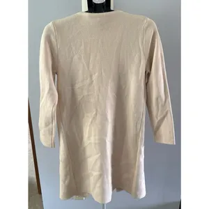 Women's Cream‎ Long Open Cardigan 2 large front pockets size small thumbnail 4