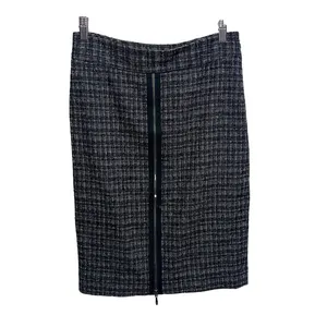 Classiques Entier Black‎ and Gray Plaid Wool Blend Skirt Size 2 thumbnail 2