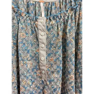 Free People Astra Peasant Top Blue Daisy Floral‎ Print Women's Size Medium thumbnail 9